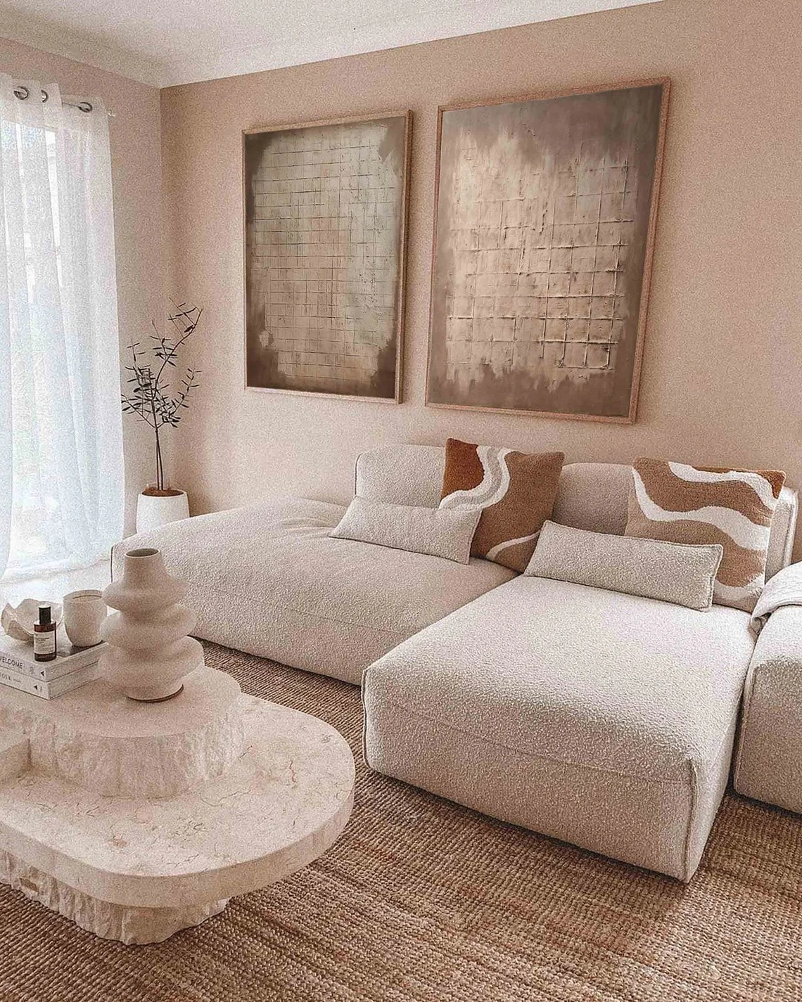 Set of Two Abstract Textured Canvas Paintings  for Modern Interiors #JJ 009