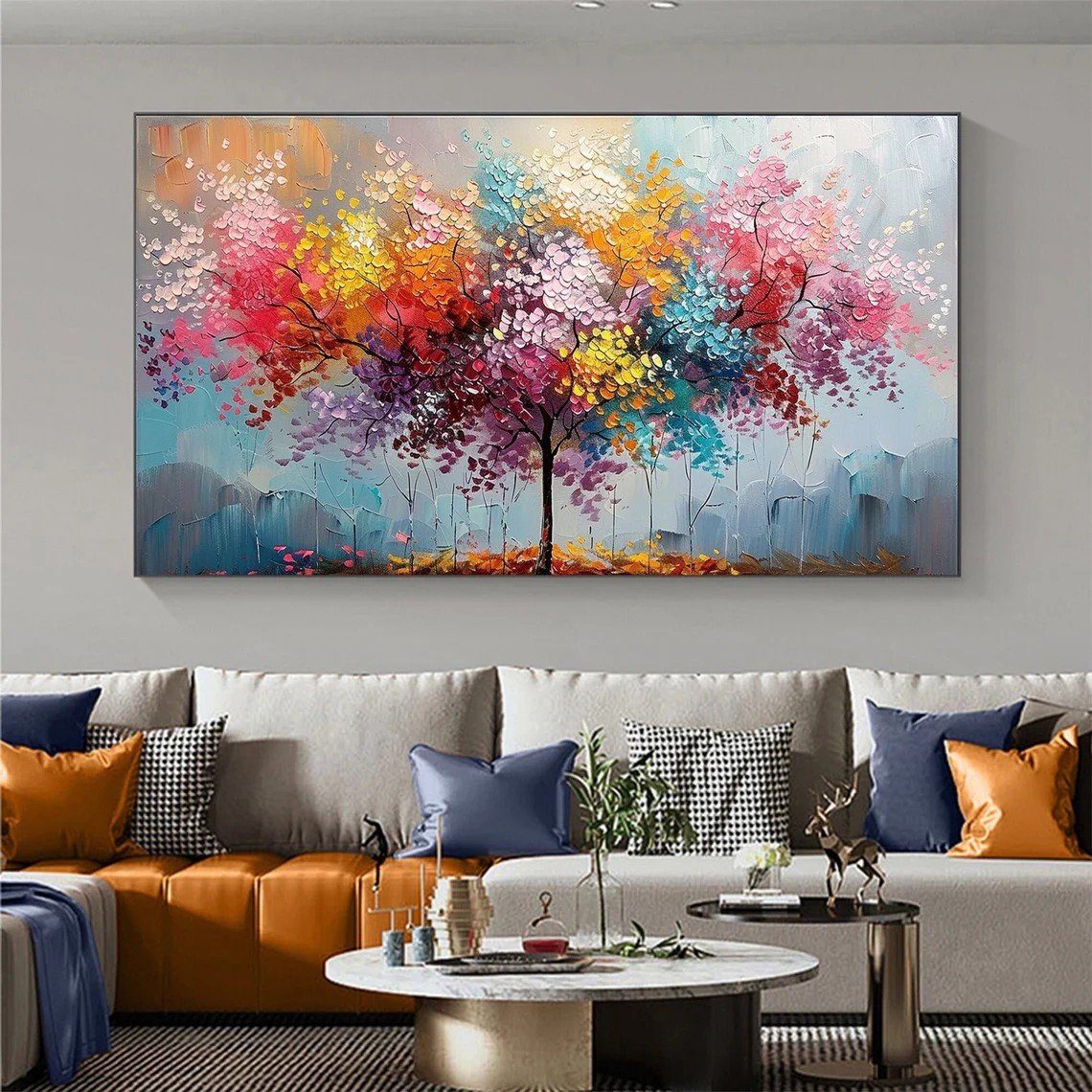 Joyful Blossom Tree Abstract - Vibrant Colorful Art #JJ 040