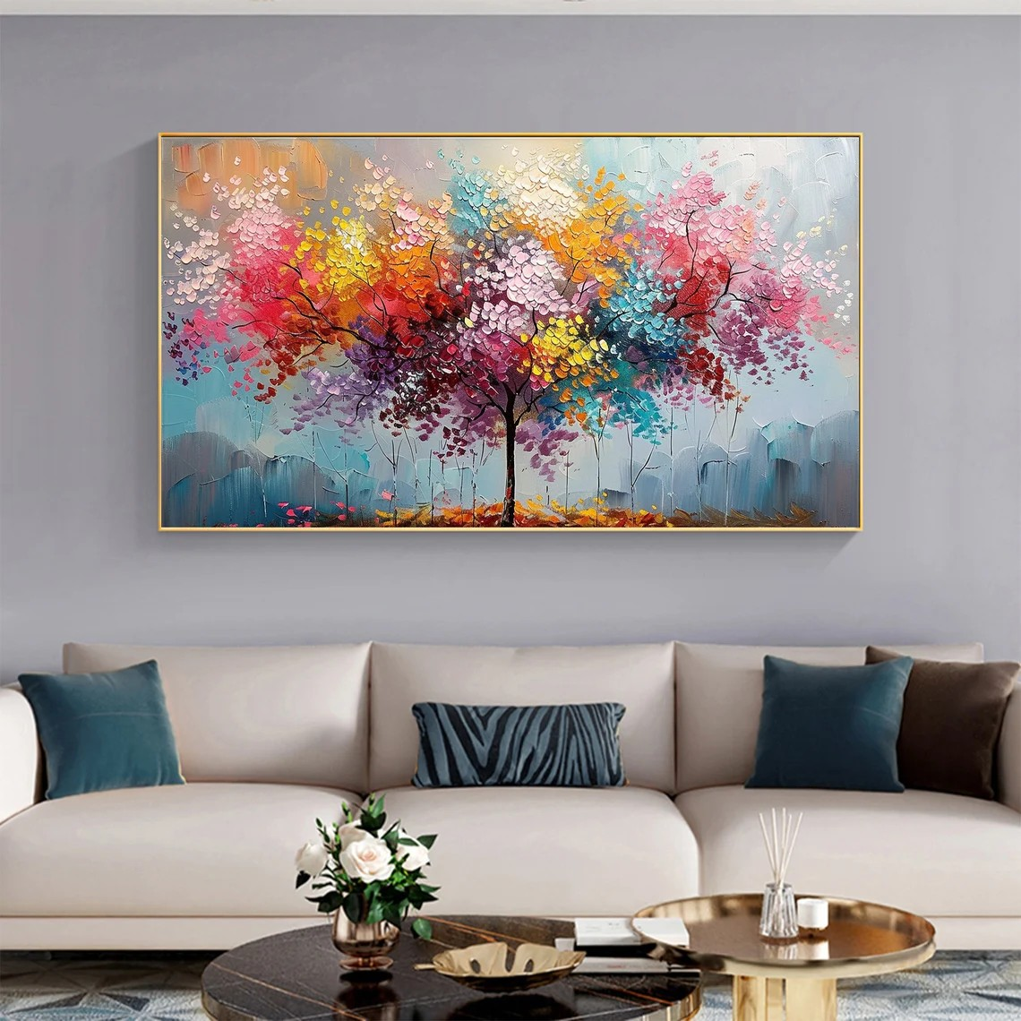 Joyful Blossom Tree Abstract - Vibrant Colorful Art #JJ 040