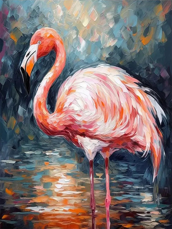 Pink Flamingo Wall Art | Large Textured Bird Painting #ZZ 209